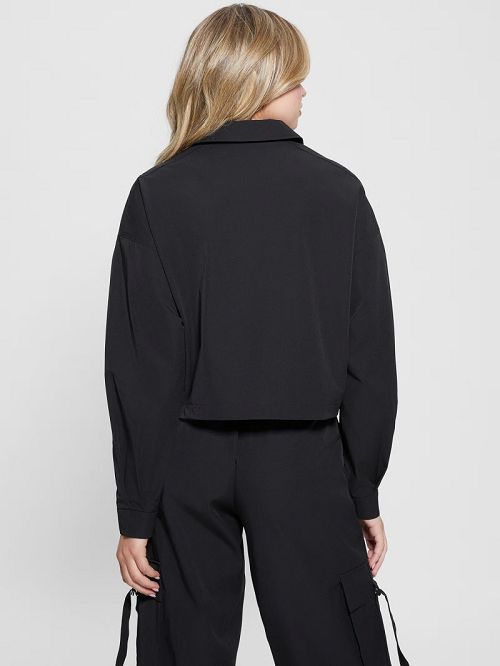 Guess Eco Aurélie Zip-Up Jacket Zwart | GUESS-SN28393