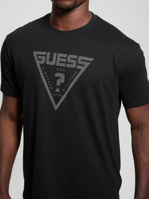 Guess Eco Azha Crewneck Tee Zwart | GUESS-SN31579