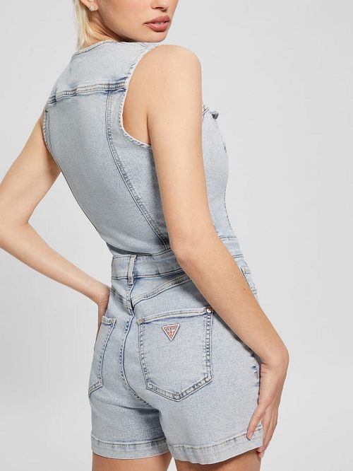 Guess Eco Bella Denim Romper Blauw | GUESS-SN26665