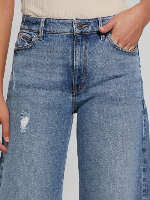 Guess Eco Bellflower Wide Leg Jeans Blauw | GUESS-SN26663