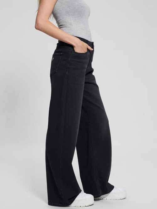 Guess Eco Bellflower Wide Leg Jeans Zwart | GUESS-SN26598