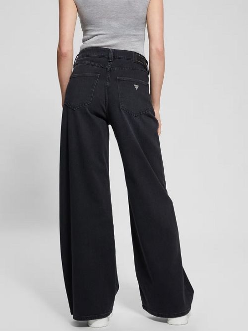 Guess Eco Bellflower Wide Leg Jeans Zwart | GUESS-SN26598