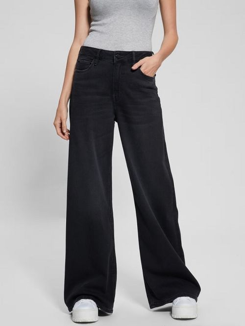 Guess Eco Bellflower Wide Leg Jeans Zwart | GUESS-SN26598