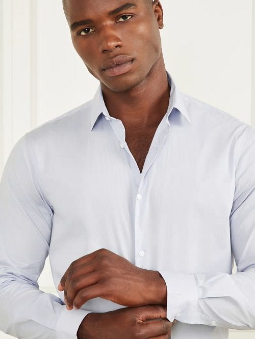 Guess Eco Benny New Collar Paul Shirt Blauw | GUESS-SN31077