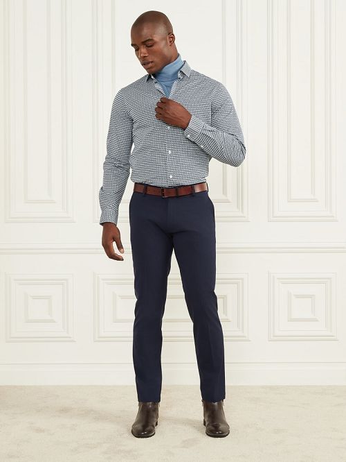 Guess Eco Benny New Collar Paul Shirt Blauw | GUESS-SN31078