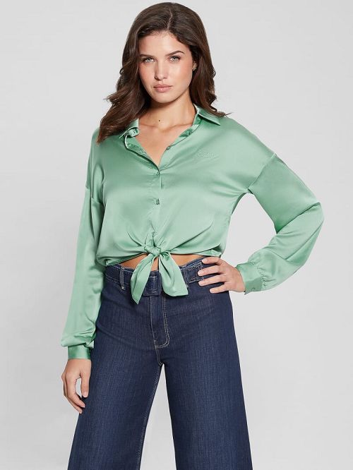 Guess Eco Bow Jun Shirt Groen | GUESS-SN27137