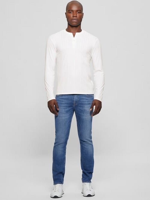 Guess Eco Brentwood Knit Henley Wit | GUESS-SN30622