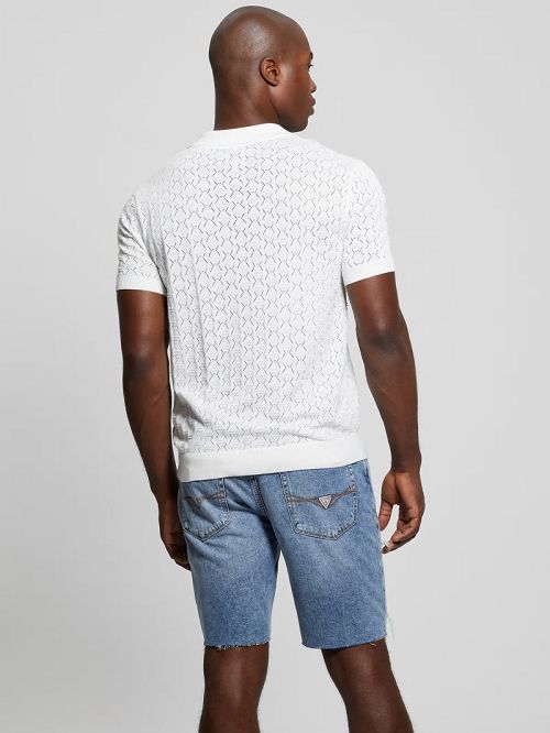Guess Eco Brian Pointelle Polo Wit | GUESS-SN31300