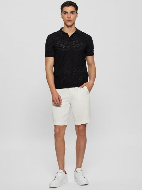 Guess Eco Brian Pointelle Polo Zwart | GUESS-SN31294