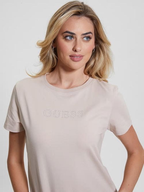 Guess Eco Briana Rhinestone Tee Roze | GUESS-SN27239