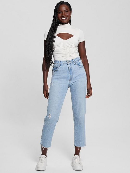 Guess Eco Brienna Cutout Top Wit | GUESS-SN27248