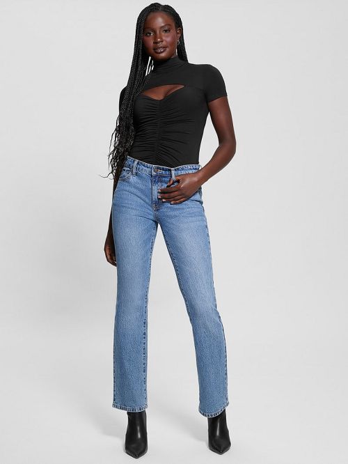 Guess Eco Brienna Cutout Top Zwart | GUESS-SN27442