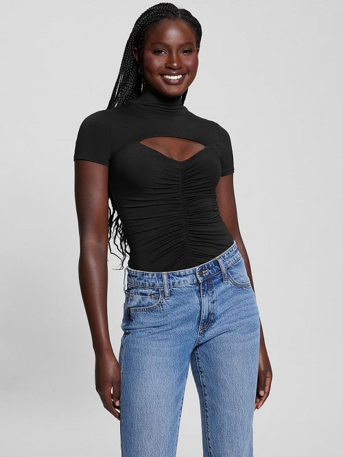 Guess Eco Brienna Cutout Top Zwart | GUESS-SN27442