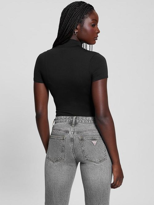 Guess Eco Brienna Cutout Top Zwart | GUESS-SN27442
