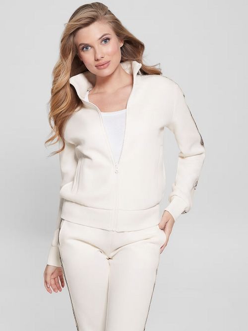 Guess Eco Britney Full-Zip Sweatshirt Wit | GUESS-SN28378