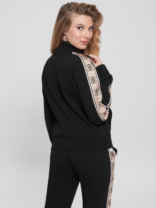 Guess Eco Britney Full-Zip Sweatshirt Zwart | GUESS-SN28373