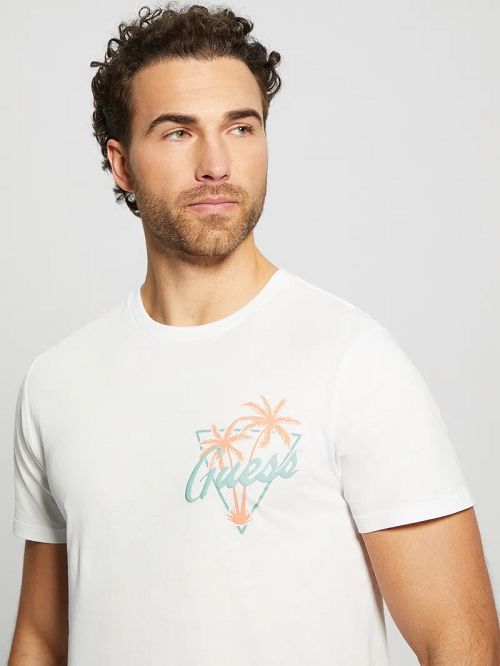 Guess Eco California Signature Tee Wit | GUESS-SN30487