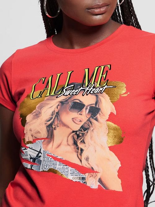 Guess Eco Call Tee Roze | GUESS-SN27082