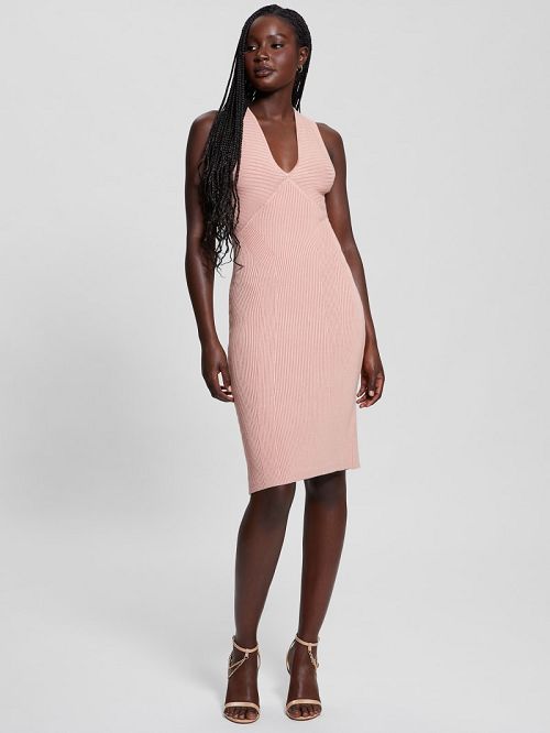 Guess Eco Carista Midi Sweater Dress Roze | GUESS-SN27026