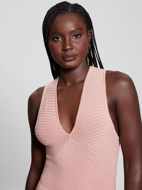 Guess Eco Carista Midi Sweater Dress Roze | GUESS-SN27026