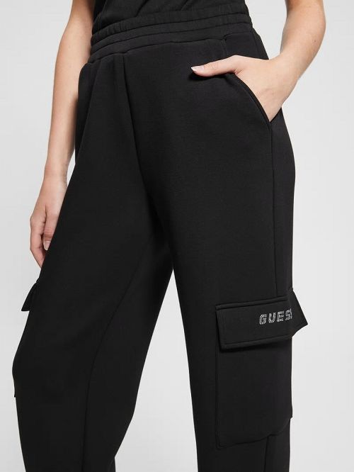 Guess Eco Cecilia Scuba Cargo Pants Zwart | GUESS-SN28481