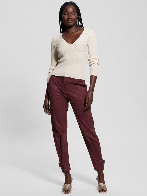 Guess Eco Cirila Ribbed Sweater Top Wit | GUESS-SN27714