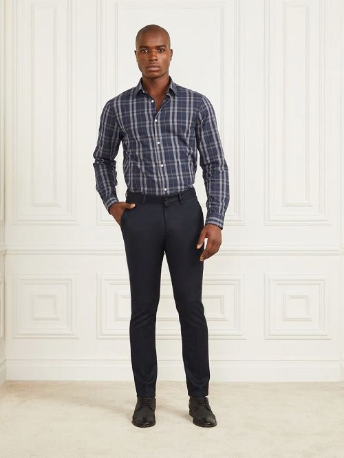 Guess Eco Ciro Napoli Pant Blauw | GUESS-SN31379