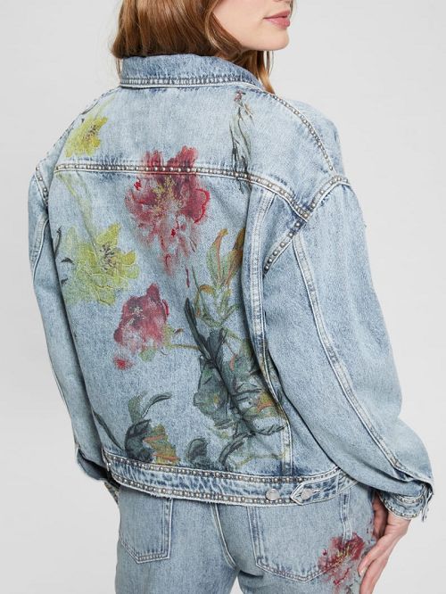 Guess Eco Clara Studded Jacket Blauw | GUESS-SN26698