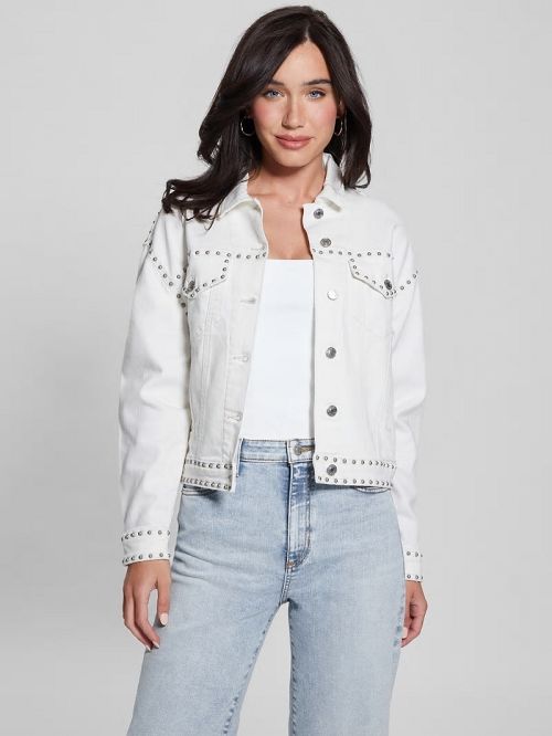 Guess Eco Clara Studded Jacket Wit | GUESS-SN26699
