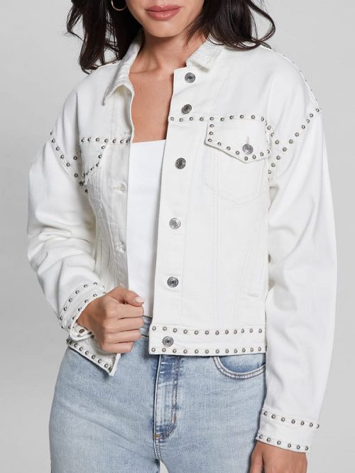 Guess Eco Clara Studded Jacket Wit | GUESS-SN26699