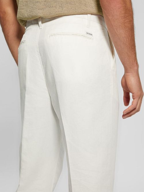 Guess Eco Clement Linen Chino Pants Wit | GUESS-SN31430