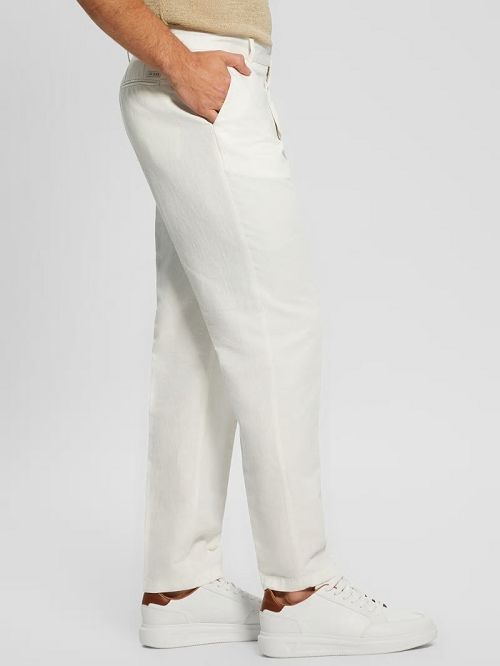 Guess Eco Clement Linen Chino Pants Wit | GUESS-SN31430