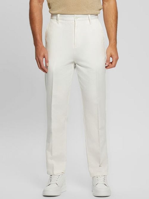 Guess Eco Clement Linen Chino Pants Wit | GUESS-SN31430