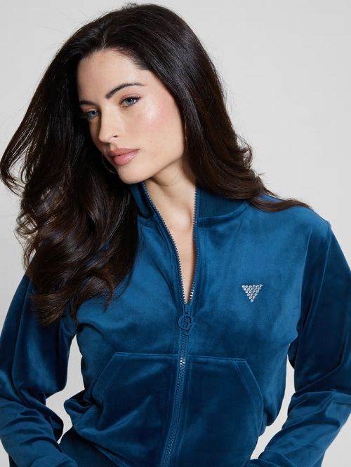 Guess Eco Couture Full-Zip Sweatshirt Blauw | GUESS-SN28412