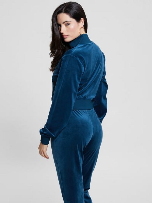 Guess Eco Couture Full-Zip Sweatshirt Blauw | GUESS-SN28412