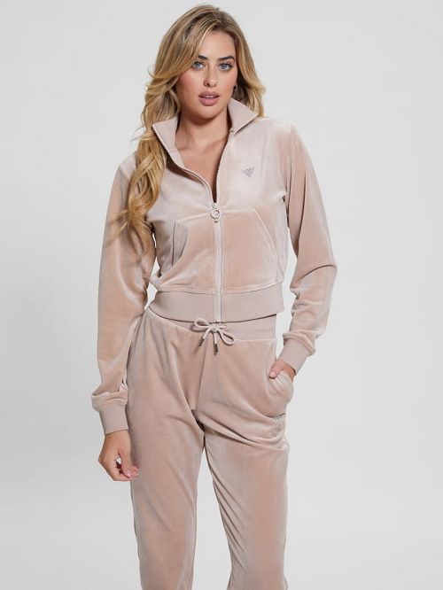 Guess Eco Couture Full-Zip Sweatshirt Roze | GUESS-SN28416