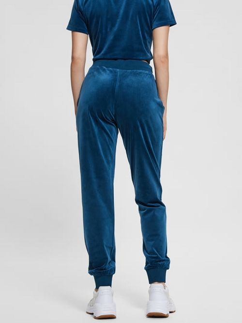 Guess Eco Couture Velvet Joggers Blauw | GUESS-SN28482