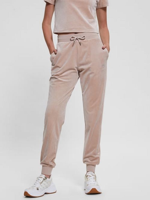 Guess Eco Couture Velvet Joggers Roze | GUESS-SN28471