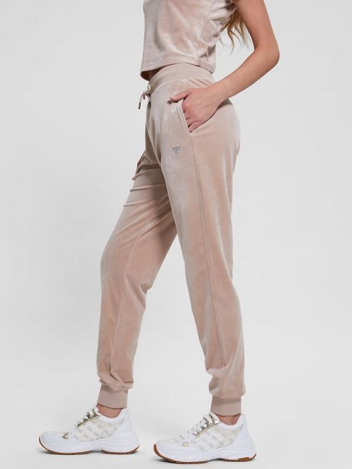 Guess Eco Couture Velvet Joggers Roze | GUESS-SN28471