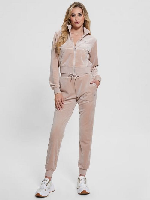 Guess Eco Couture Velvet Joggers Roze | GUESS-SN28471