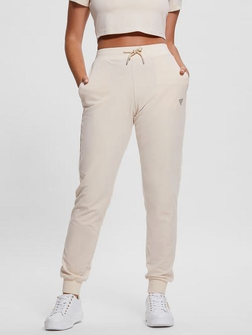 Guess Eco Couture Velvet Joggers Wit | GUESS-SN28433