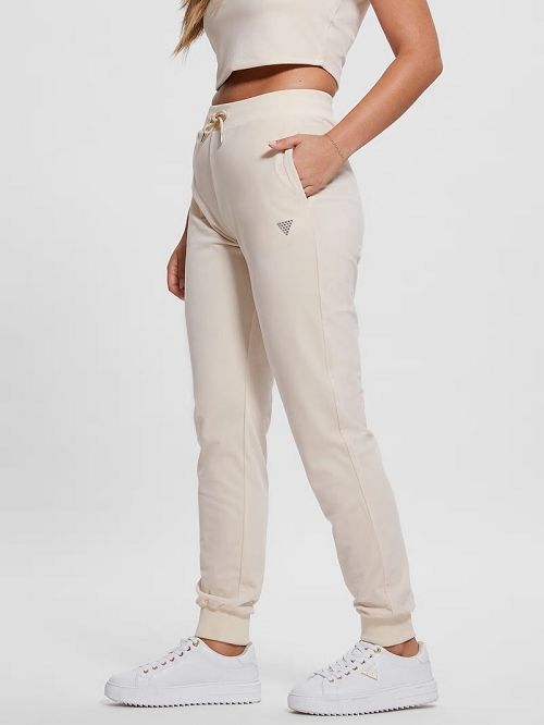 Guess Eco Couture Velvet Joggers Wit | GUESS-SN28433