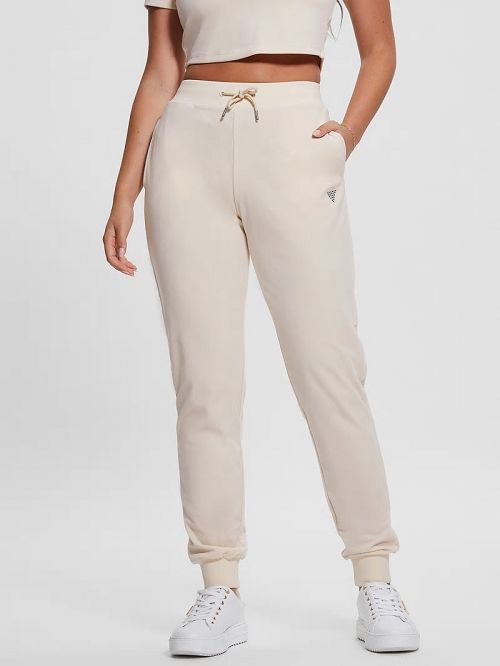 Guess Eco Couture Velvet Joggers Wit | GUESS-SN28433