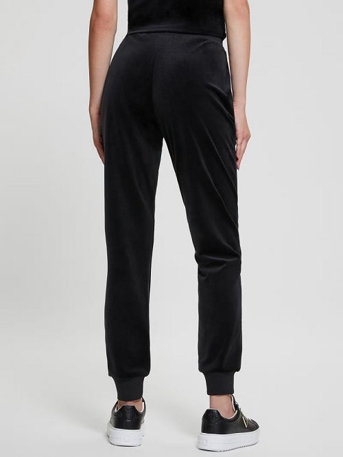 Guess Eco Couture Velvet Joggers Zwart | GUESS-SN28472