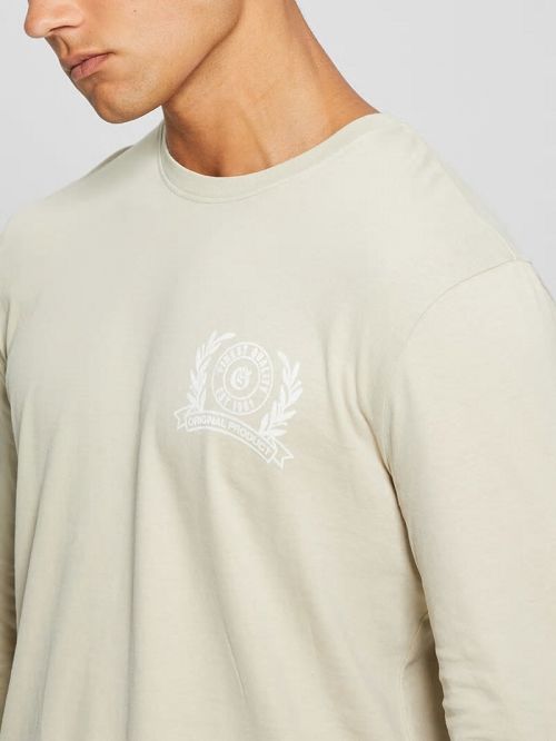 Guess Eco Crest Logo Crewneck Beige | GUESS-SN31060