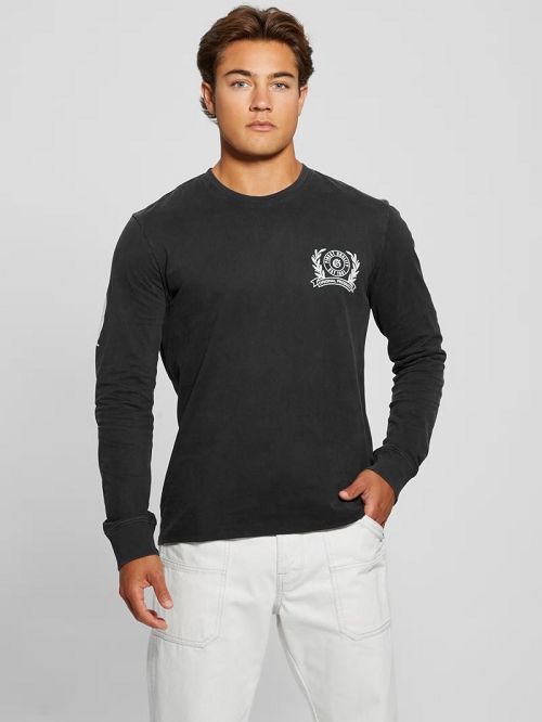 Guess Eco Crest Logo Crewneck Zwart | GUESS-SN31041