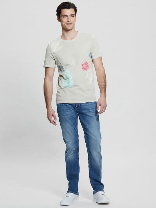 Guess Eco Crewneck Flower Tee Wit | GUESS-SN30522