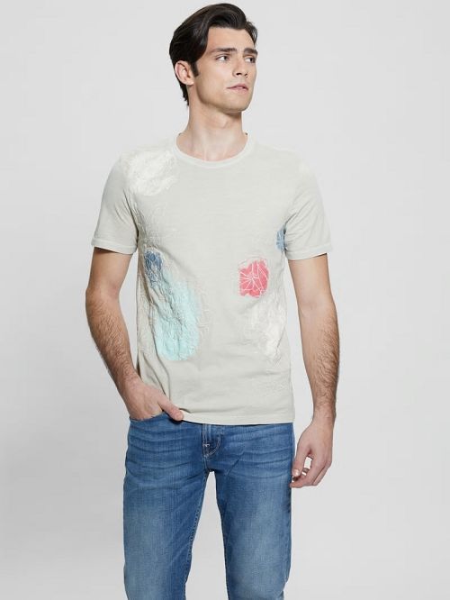 Guess Eco Crewneck Flower Tee Wit | GUESS-SN30522