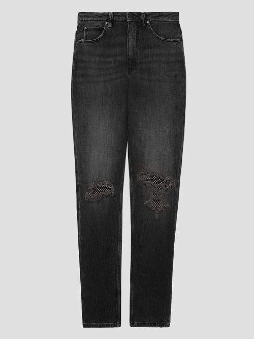 Guess Eco Crystal Rip-and-Repair Mom Jeans Zwart | GUESS-SN26507