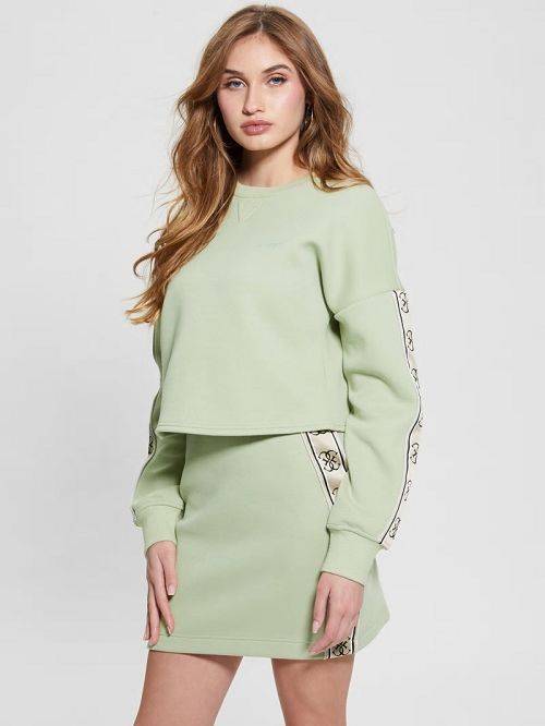 Guess Eco Cymone Quattro G Sweatshirt Groen | GUESS-SN28348